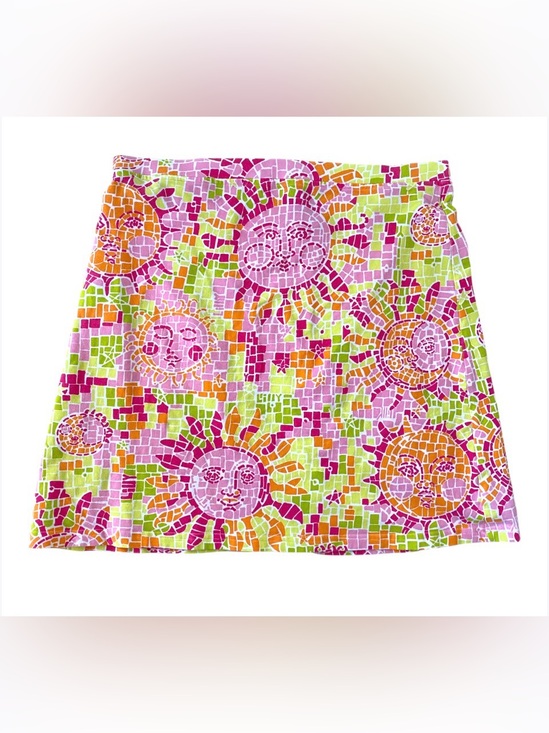 Lilly Pulitzer Dresses & Skirts - VTG cotton Lilly Pulitzer Pink Orange Lime Mosaic Sun Mini Skirt summer